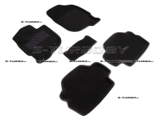Коврики 3D модельные ворсовые в салон, черные