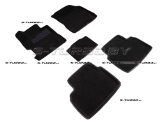 Коврики 3D модельные ворсовые в салон, черные
