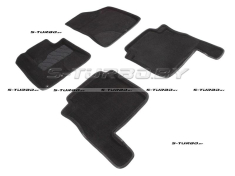 Коврики 3D модельные ворсовые в салон, черные