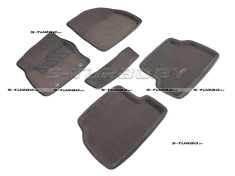 Коврики 3D модельные ворсовые в салон, серые