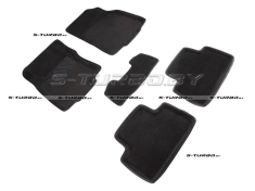 Коврики 3D модельные ворсовые в салон, черные (Российская сборка)