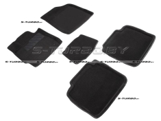 Коврики 3D модельные ворсовые в салон, черные