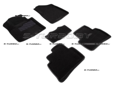 Коврики 3D модельные ворсовые в салон, черные