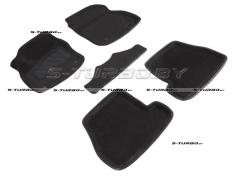 Коврики 3D модельные ворсовые в салон, черные (акпп)