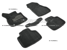 Коврики 3D модельные ворсовые в салон, черные