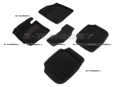Коврики 3D модельные ворсовые в салон, черные