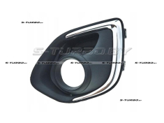 Решетка в бампер (левая) с отв. под противотуманку, с хром. накладкой