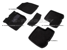 Коврики 3D модельные ворсовые в салон, черные