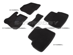 Коврики 3D модельные ворсовые в салон, черные