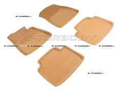 Коврики 3D модельные ворсовые в салон, бежевые