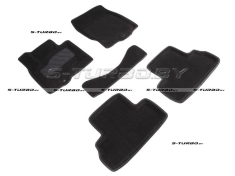 Коврики 3D модельные ворсовые в салон, черные