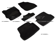Коврики 3D модельные ворсовые в салон, черные