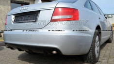 Накладка заднего бампера RS6-STYLE (под двойной выхлоп с одиночными насадками)