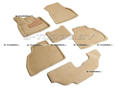Коврики 3D модельные ворсовые в салон, бежевые