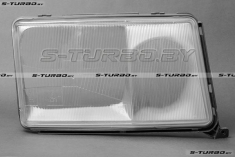 Стекло передней фары (правое) 1989-1993, с рамкой, модель с хром отражателем