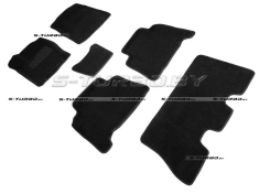 Коврики 3D модельные ворсовые в салон, черные (навесная педаль)