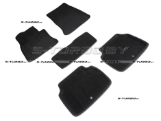 Коврики 3D модельные ворсовые в салон, черные