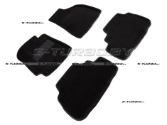 Коврики 3D модельные ворсовые в салон, черные