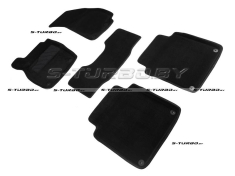 Коврики 3D модельные ворсовые в салон, черные (long)
