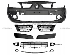 Бампер передний (черный) комплектный, с отв. под противотуманки