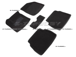 Коврики 3D модельные ворсовые в салон, черные
