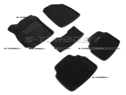 Коврики 3D модельные ворсовые в салон, черные