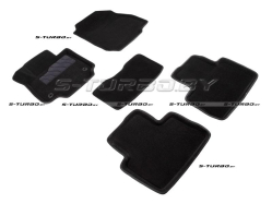 Коврики 3D модельные ворсовые в салон, черные (мкпп)