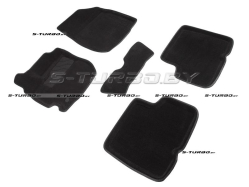 Коврики 3D модельные ворсовые в салон, черные (с 2016)