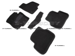 Коврики 3D модельные ворсовые в салон, черные