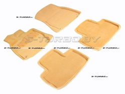 Коврики 3D модельные ворсовые в салон, бежевые (кроме гибрида)