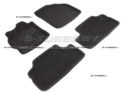 Коврики 3D модельные ворсовые в салон, черные