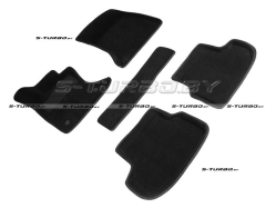 Коврики 3D модельные ворсовые в салон, черные (4wd)