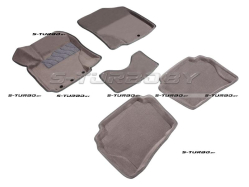 Коврики 3D модельные ворсовые в салон, серые