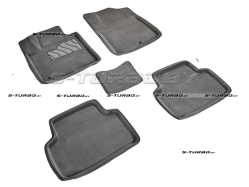 Коврики 3D модельные ворсовые в салон, серые (5 мест)
