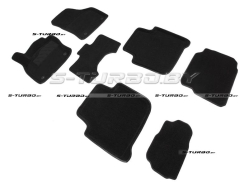 Коврики 3D модельные ворсовые в салон, черные (7 мест)