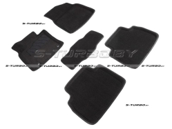 Коврики 3D модельные ворсовые в салон, черные