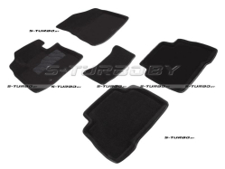 Коврики 3D модельные ворсовые в салон, черные