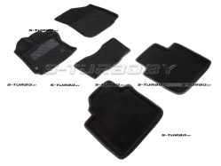 Коврики 3D модельные ворсовые в салон, черные