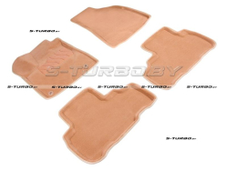 Коврики 3D модельные ворсовые в салон, бежевые