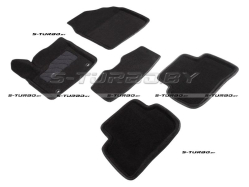 Коврики 3D модельные ворсовые в салон, черные (4wd)