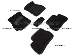Коврики 3D модельные ворсовые в салон, черные