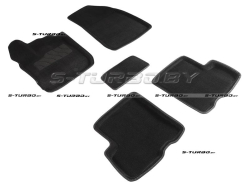 Коврики 3D модельные ворсовые в салон, черные (4wd)