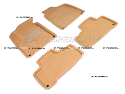 Коврики 3D модельные ворсовые в салон, бежевые