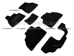 Коврики 3D модельные ворсовые в салон, черные