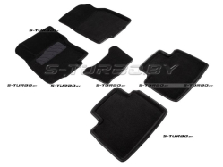 Коврики 3D модельные ворсовые в салон, черные