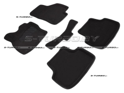 Коврики 3D модельные ворсовые в салон, черные
