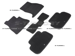 Коврики 3D модельные ворсовые в салон, черные