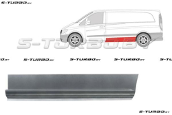 Панель боковая (левая) за водительской дверью, maxi длинная база, 24 см высота (ниже молдинга) заводской штамп