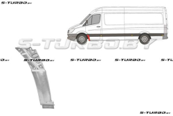 Крыло переднее (левое) нижняя часть, с отв. под молдинг, заводской штамп