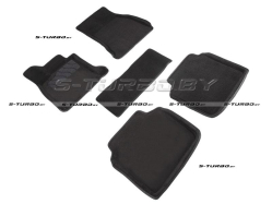 Коврики 3D модельные ворсовые в салон, черные